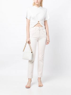 Jeans skinny à boucle Mother blanc