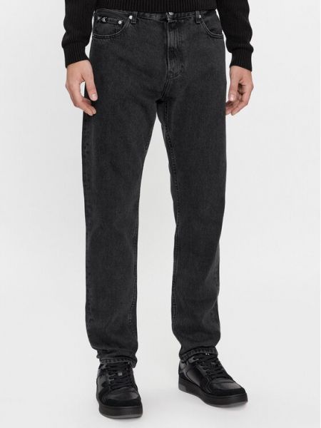 Egyenes szárú farmernadrág Calvin Klein Jeans fekete