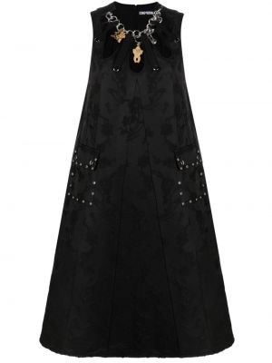 Sukienka midi w kwiatki żakardowa Chopova Lowena czarna