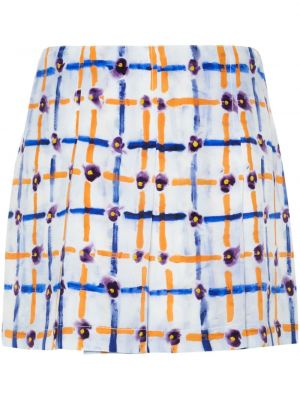Hedvábné sukně s potiskem Marni modré