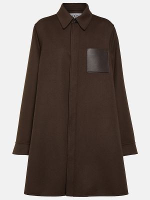 Kašmírový vlněný krátký kabát Loewe hnědý