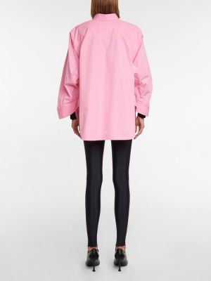 Oversize памучна риза Balenciaga розово