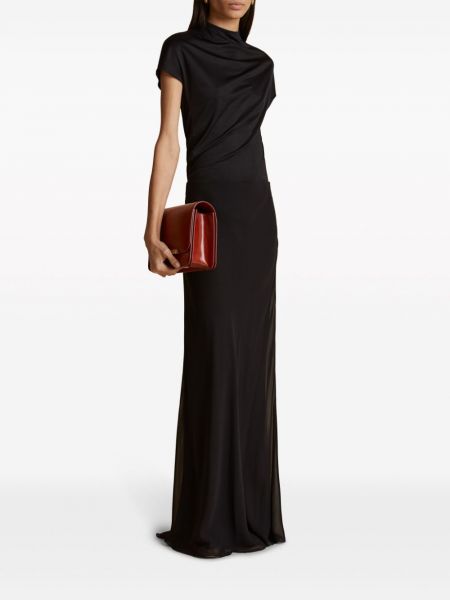 Hedvábné dlouhá sukně Khaite černé
