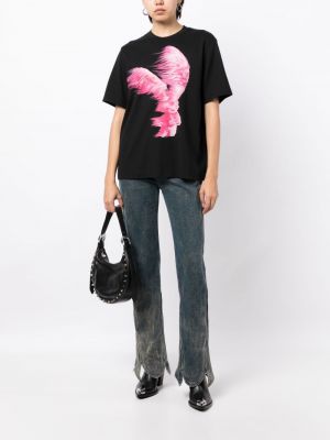 Kokvilnas t-krekls ar spalvām ar apdruku Jnby melns