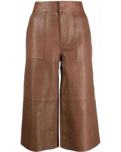 Pantalones culotte de cintura alta Frame marrón
