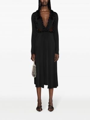 Midi šaty s výstřihem do v Stella Mccartney černé