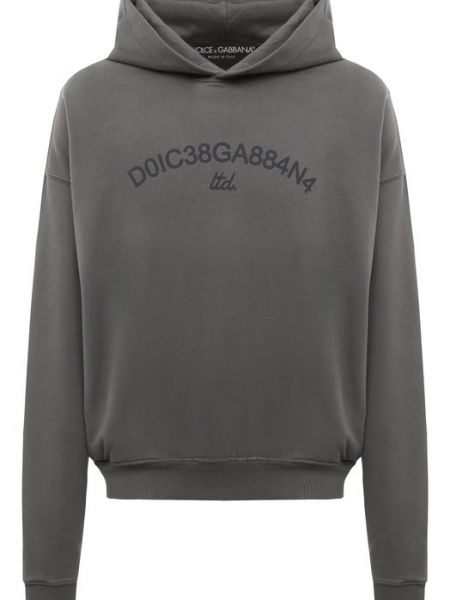 Хлопковое худи Dolce & Gabbana серое