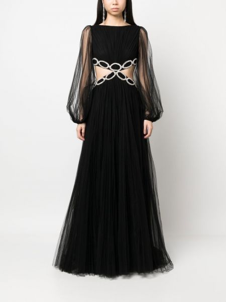 Křišťálové večerní šaty Valentino černé