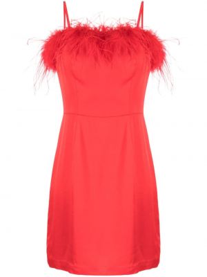Koktel haljina sa perjem Kitri crvena
