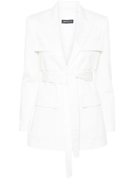 Jachetă cu centură Drhope alb
