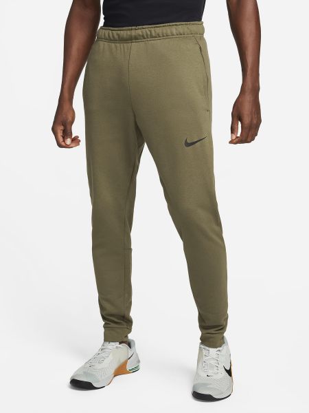 Хлопковые спортивные штаны Nike зеленые