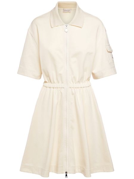 Βαμβακερή φόρεμα Moncler λευκό