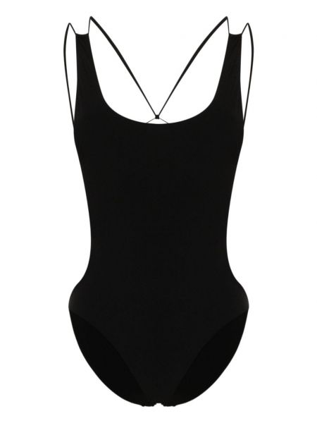 Kupaći kostim s vezicama s čipkom Isabel Marant crna