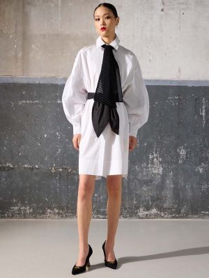 Памучна мини рокля Karl Lagerfeld бяло