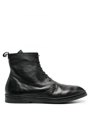 Čipkované šnurovacie členkové topánky Moma čierna