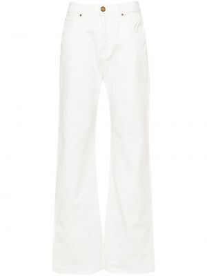 Białe jeansy z wysoką talią relaxed fit Pinko