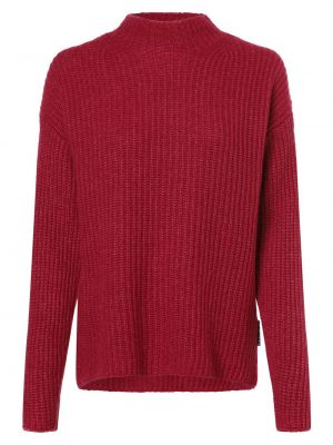 Dzianinowy sweter wełniany w jednolitym kolorze Hugo różowy
