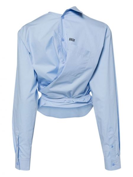 Asymmetrische hemd Pushbutton blau