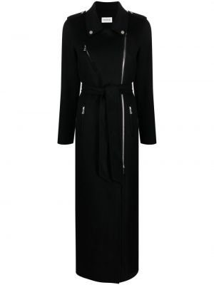 Vlněný kabát na zip P.a.r.o.s.h. černý