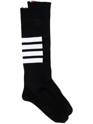 Pruhované bavlněné ponožky Thom Browne černé