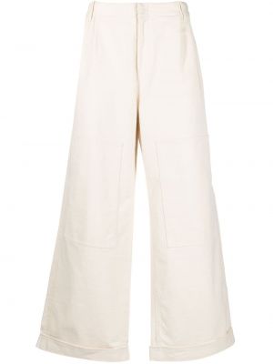 Pantaloni cu talie joasă cu croială lejeră Etro alb