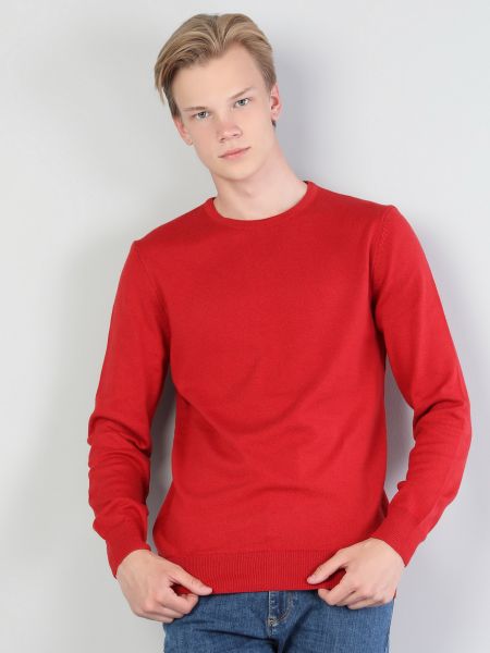 Бавовняний светр Colin's червоний