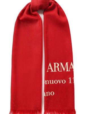 Шерстяной шарф Giorgio Armani красный