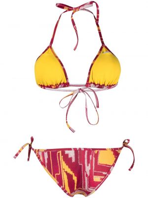 Bikini con estampado con estampado abstracto Sian Swimwear rosa