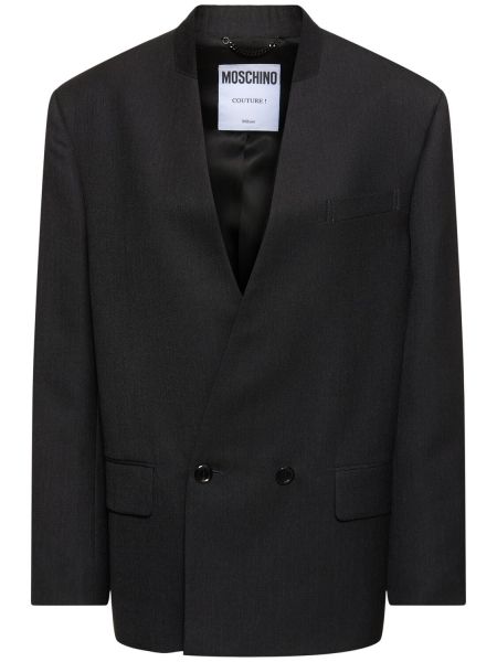 Yün blazer Moschino gri