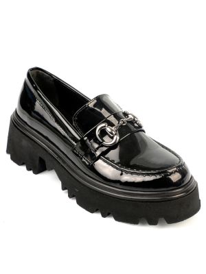 Lakirane usnjene nizki čevlji z okroglo konico Capone Outfitters