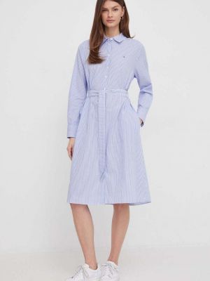 Sukienka mini bawełniana Tommy Hilfiger niebieska