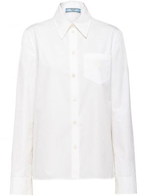 Koszula bawełniana Prada biała