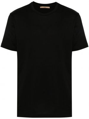 Kokvilnas t-krekls ar apaļu kakla izgriezumu Nuur melns