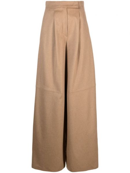 Pantalon taille haute plissé Max Mara marron