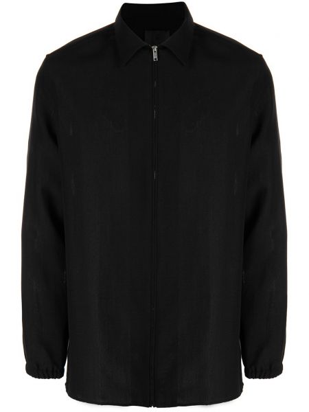 Vlnená košeľa na zips Givenchy čierna