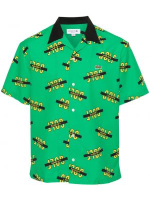 Риза с принт Lacoste зелено