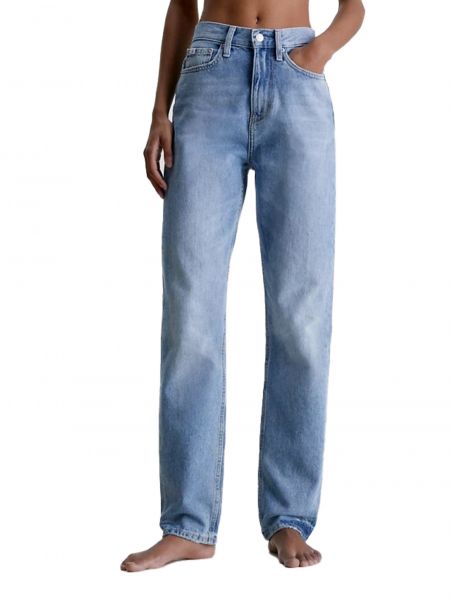 Прямые джинсы слим Calvin Klein синие