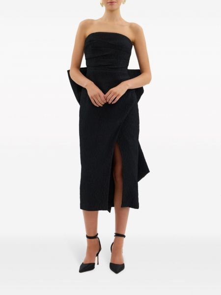 Oversized večerní šaty s mašlí Rebecca Vallance černé