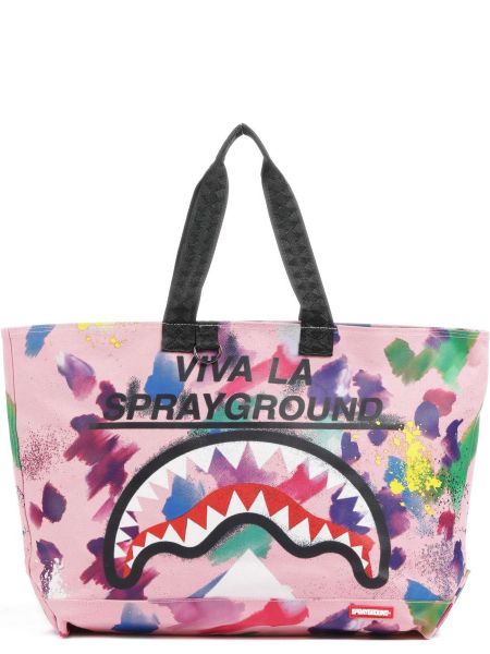 Хлопковая сумка шоппер Sprayground розовая