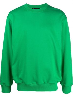 Bluza bawełniana z okrągłym dekoltem Styland zielona