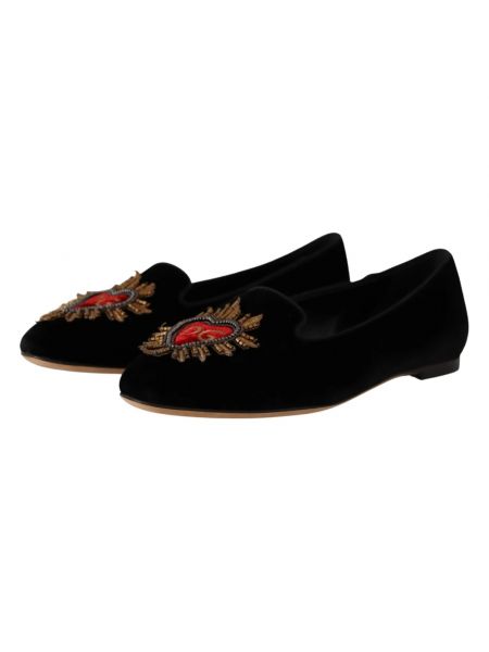 Zapatillas slip on con corazón Dolce & Gabbana negro