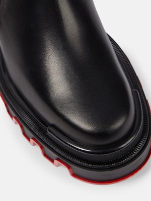 Кожени обувки до глезена Christian Louboutin черно