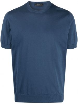 Pletené tričko s okrúhlym výstrihom Prada modrá