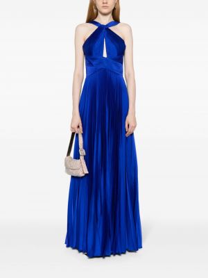 Sukienka długa plisowana Marchesa Notte niebieska