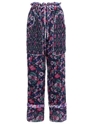 Pantaloni cu picior drept cu model floral Marant Etoile