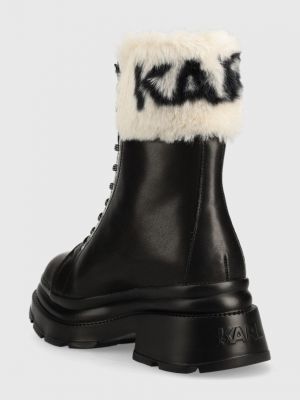 Lapos talpú bőr bakancs Karl Lagerfeld fekete