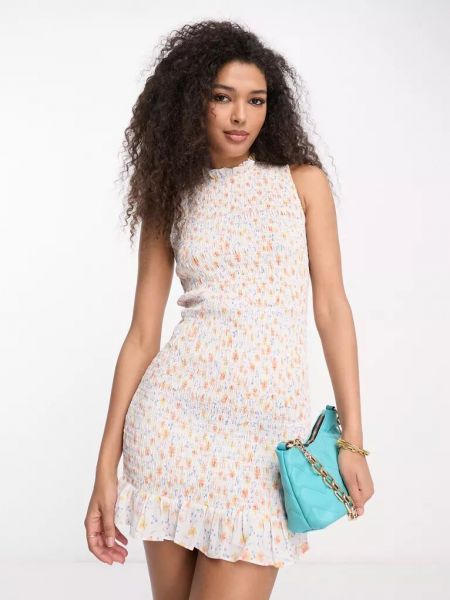 Платье мини в цветочек с принтом French Connection белое