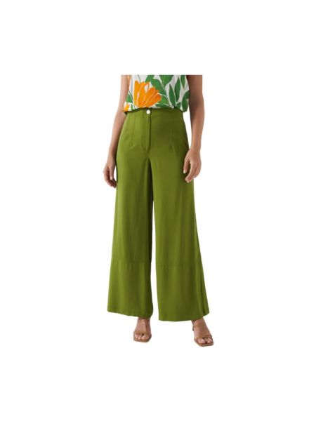Szerokie spodnie relaxed fit Salsa zielone
