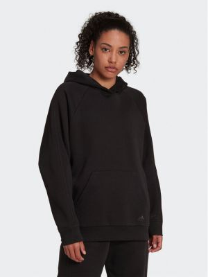 Bluză din fleece cu croială lejeră Adidas negru