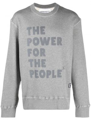 Bluza bawełniana z nadrukiem The Power For The People szara